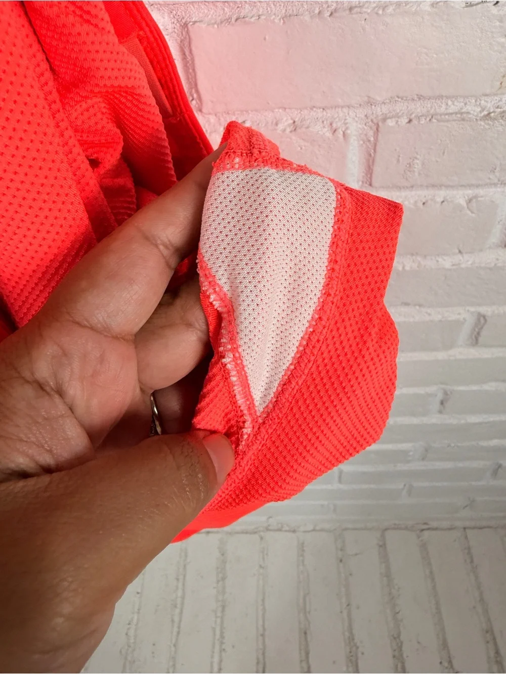 Athleta Tennis Skort Skirt Womens Medium Neon Coral Athletic Running Golf Skirt - Picture 4 of 6